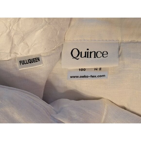 Quince 100% European Linen Dream Quilt 3PC Set Color White Size Full/Queen -NEW - Picture 4 of 8